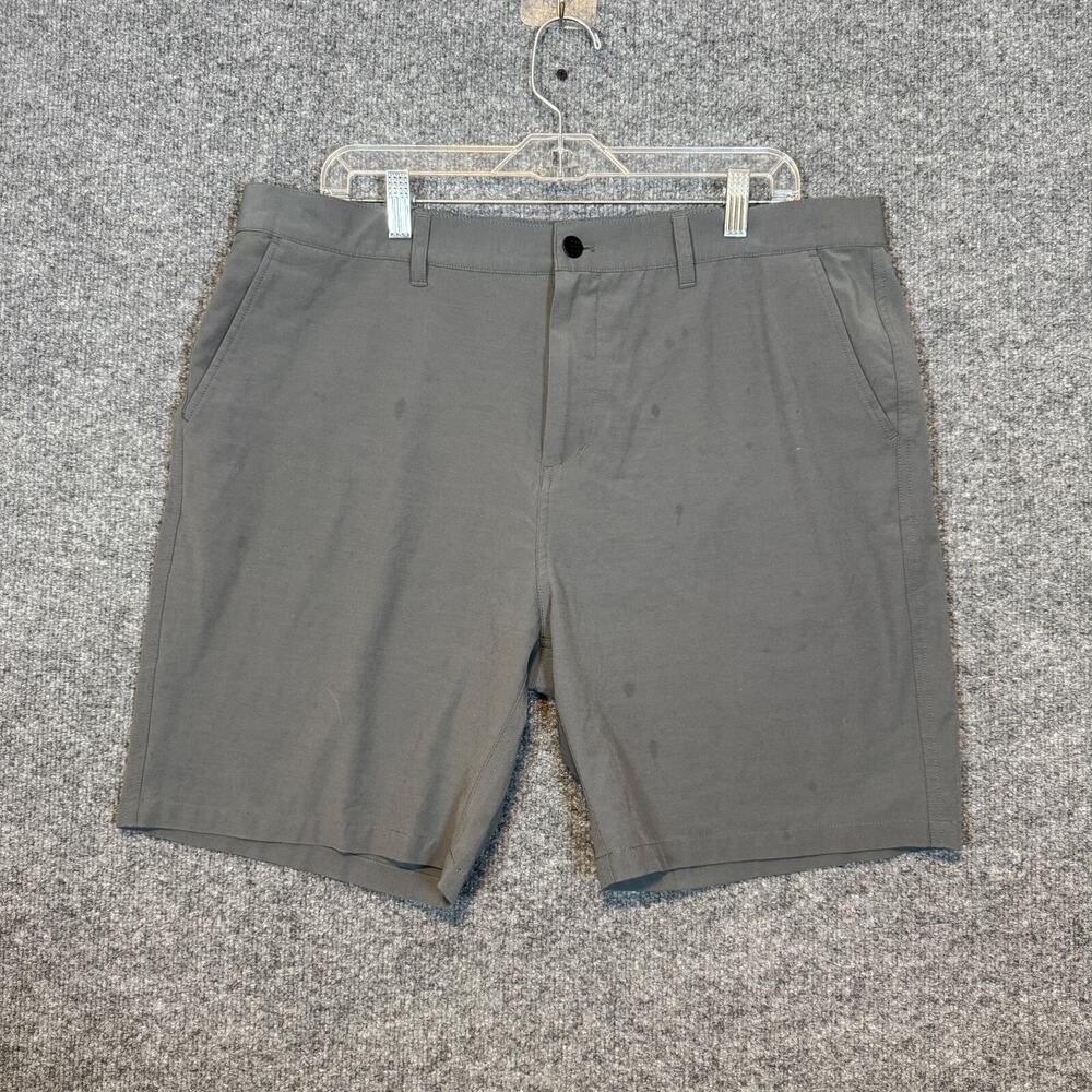 Free Fly Shorts Mens 36 Gray Chino Flat Front Casual Lightweight Pockets Flaw‎